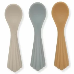 Siliconen Lepels Clam Warm Grey (3St) Konges Slojd