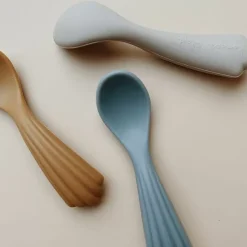Siliconen Lepels Clam Warm Grey (3St) Konges Slojd