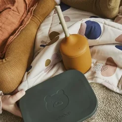 Siliconen Rietjesbeker Mustard/Sandy Mix Liewood