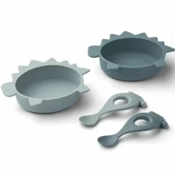 Siliconen Serviesset Evan Dino Blue Mix Liewood