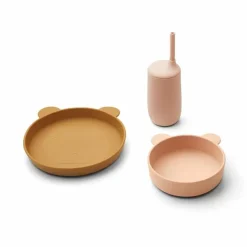 Siliconen Serviesset Nathan Mr Bear Rose Multi Mix Liewood