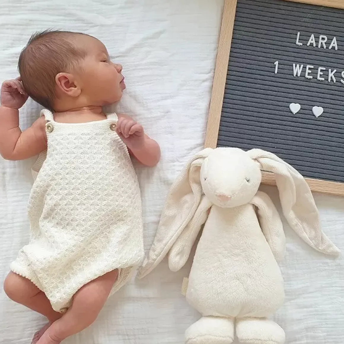 Slaapknuffel Humming Friend Rabbit Cream Moonie