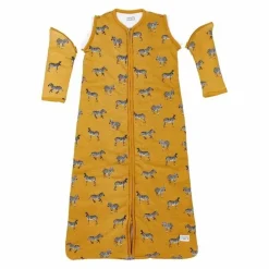 Slaapzak Met Afrits Mouw Zebra Honey Gold Meyco