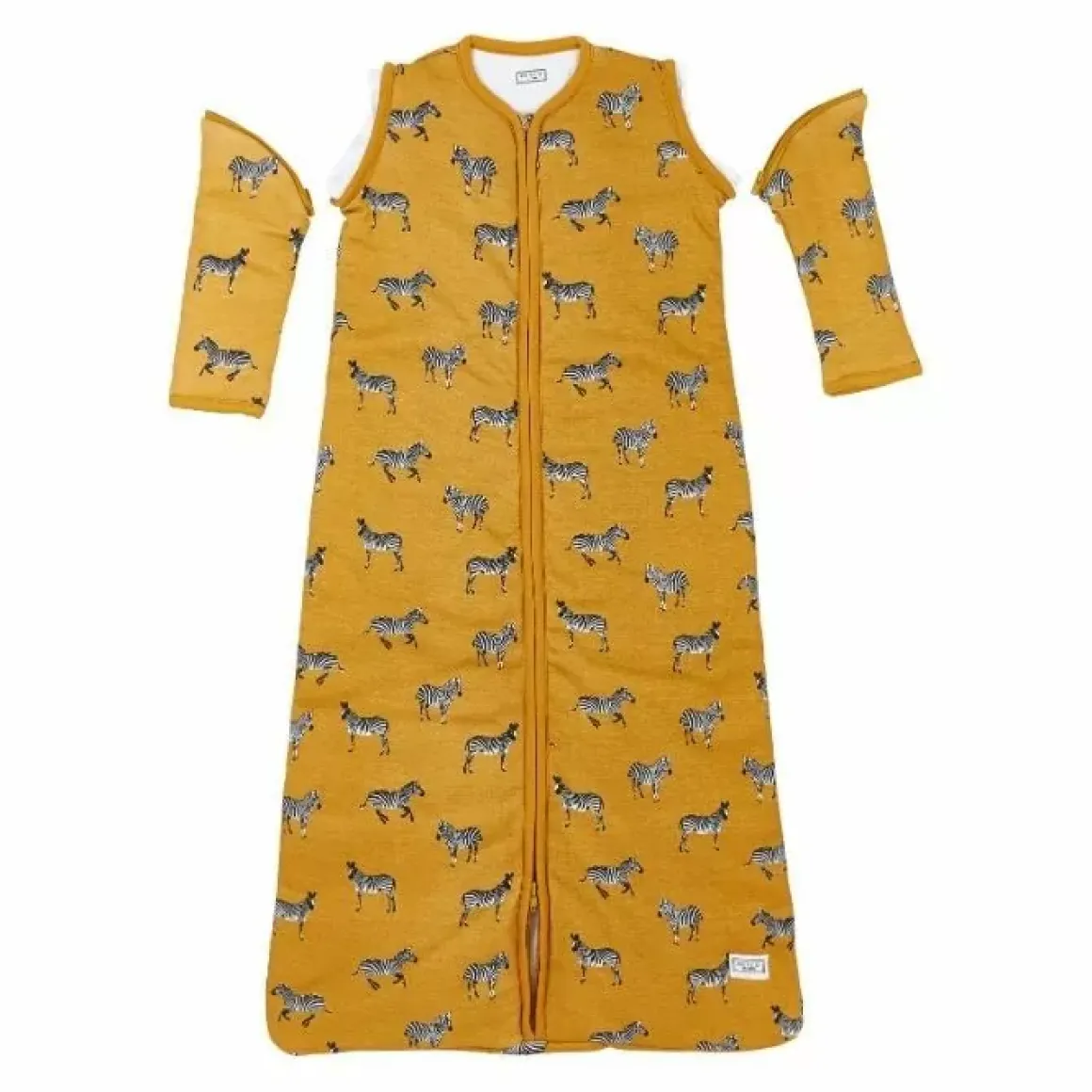 Slaapzak Met Afrits Mouw Zebra Honey Gold Meyco
