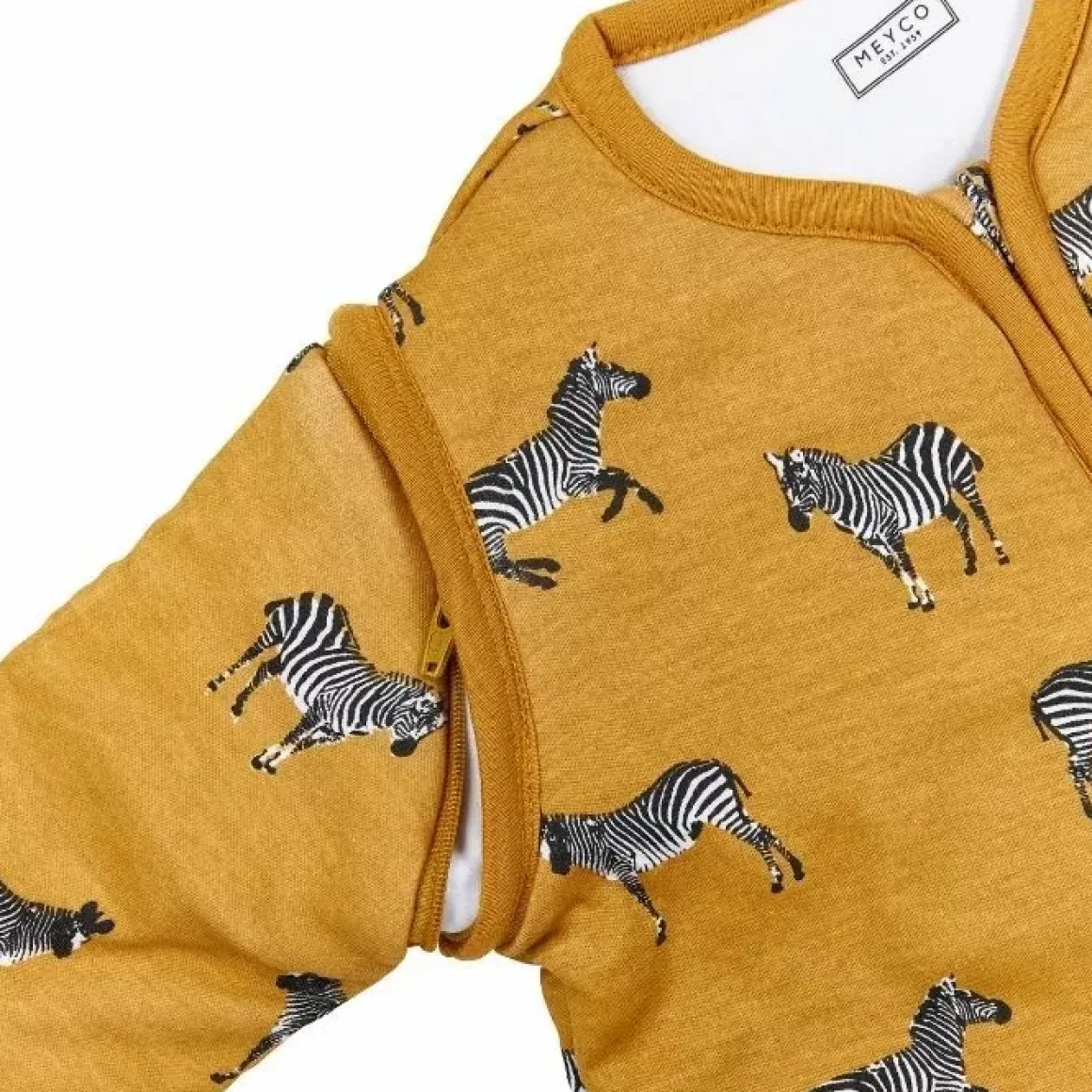 Slaapzak Met Afrits Mouw Zebra Honey Gold Meyco