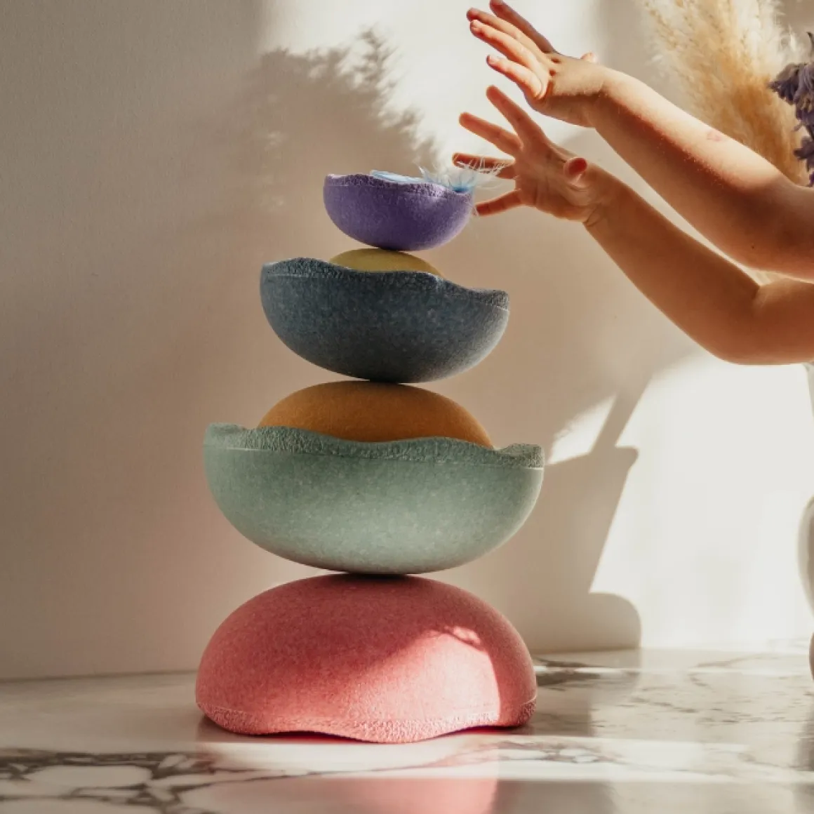 Stapelstein Stapelstenen Inside Rainbow Pastel (6St)