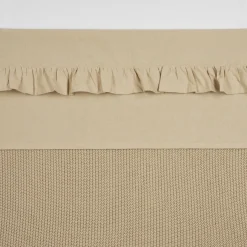 Stijlvol Meyco Wieglaken Met Ruche Rand In Zandkleur 75X100Cm