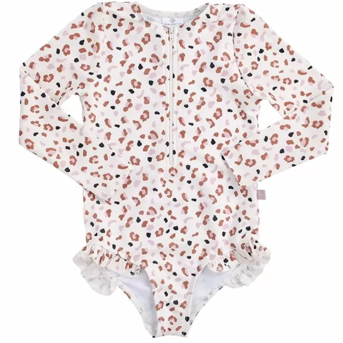 Swim Essentials Badpak Lange Mouw Khaki Leopard