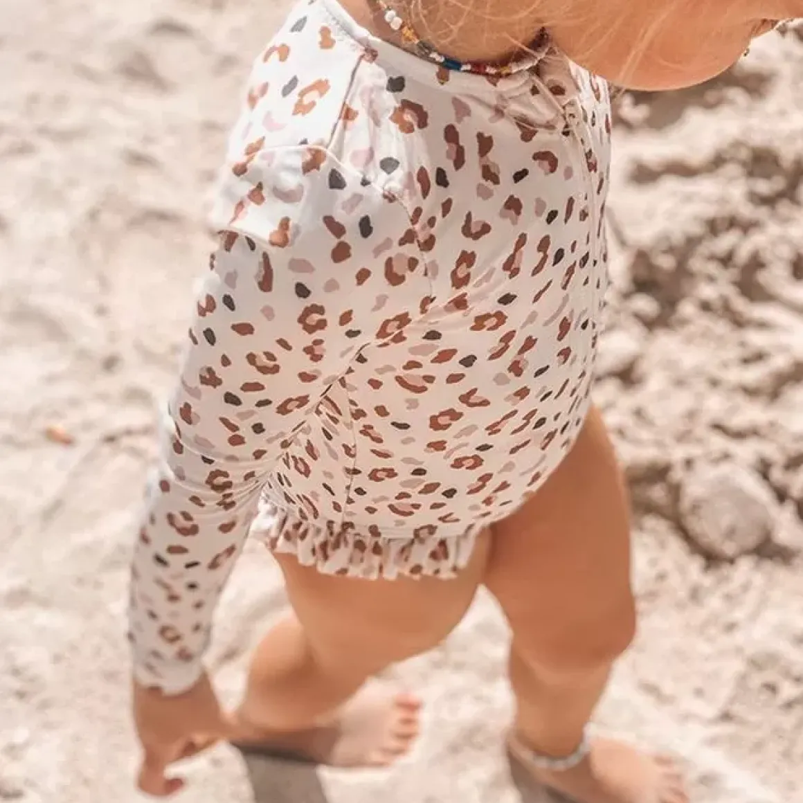 Swim Essentials Badpak Lange Mouw Khaki Leopard