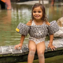Swim Essentials Zwemvest Puddle Leopard Beige (2-6 Jaar)