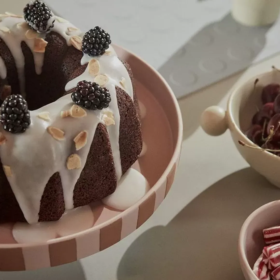 Taartplateau Toppu Caramel-Roze Groot Oyoy