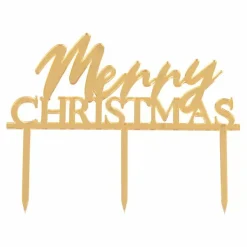 Taarttopper Merry Christmas Acryl Goud A Touch Of Sparkle
