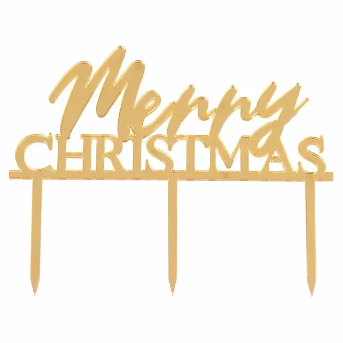 Taarttopper Merry Christmas Acryl Goud A Touch Of Sparkle