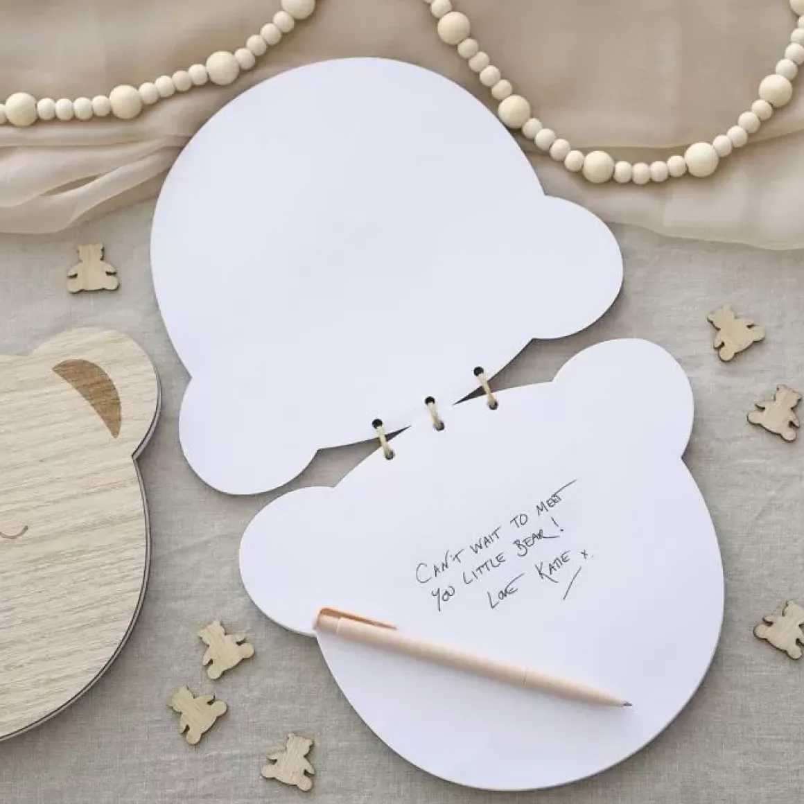 Teddy Bear Gastenboek Van Ginger Ray - Hout & Hartelijk