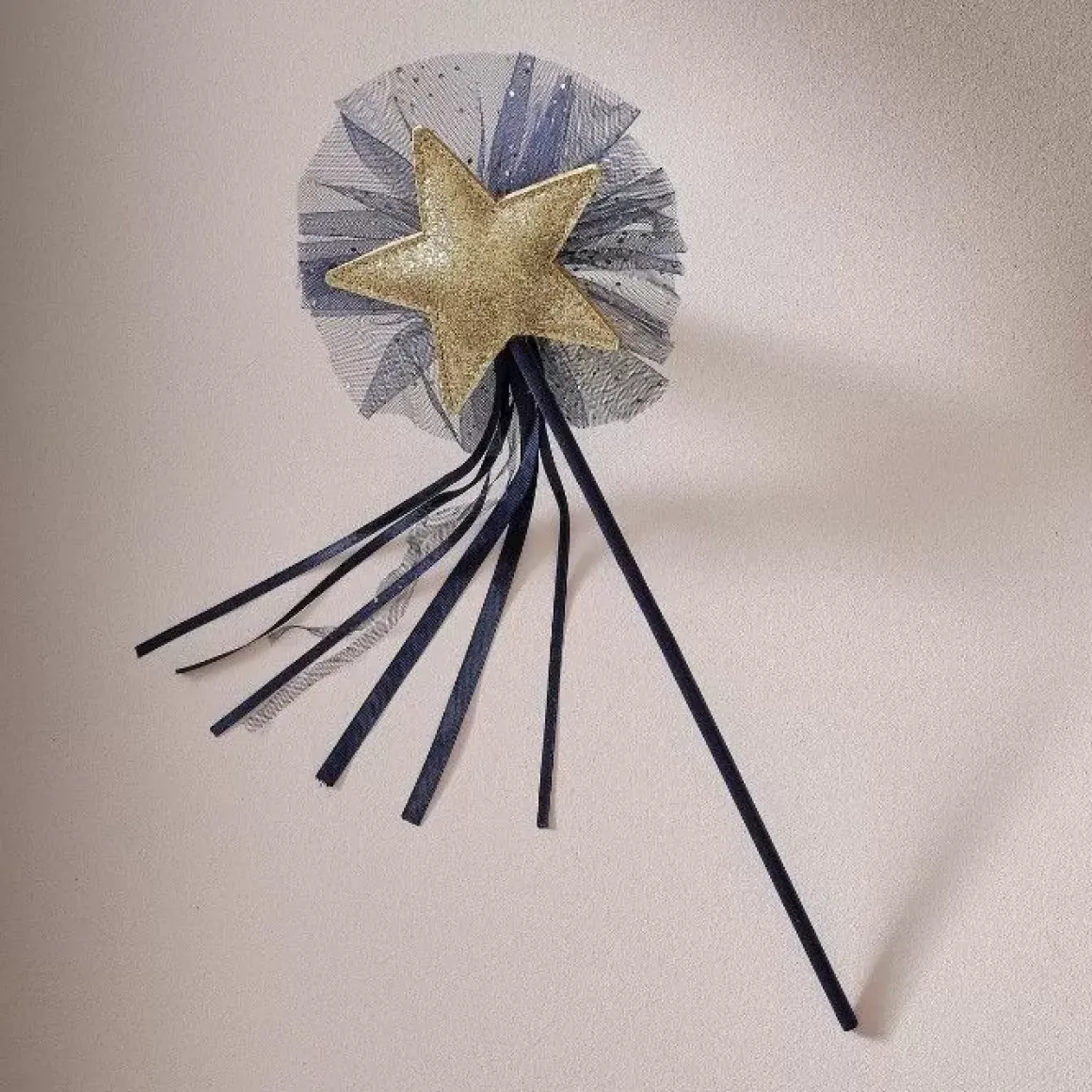 Toverstaf Gouden Ster Velvet Blauw Ginger Ray