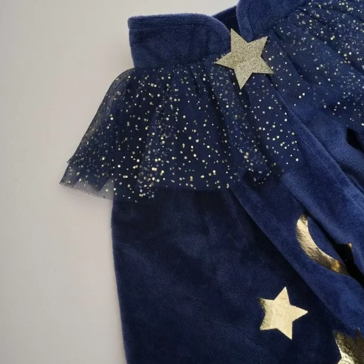 Verkleedcape Tovenaar Velvet Blauw Ginger Ray