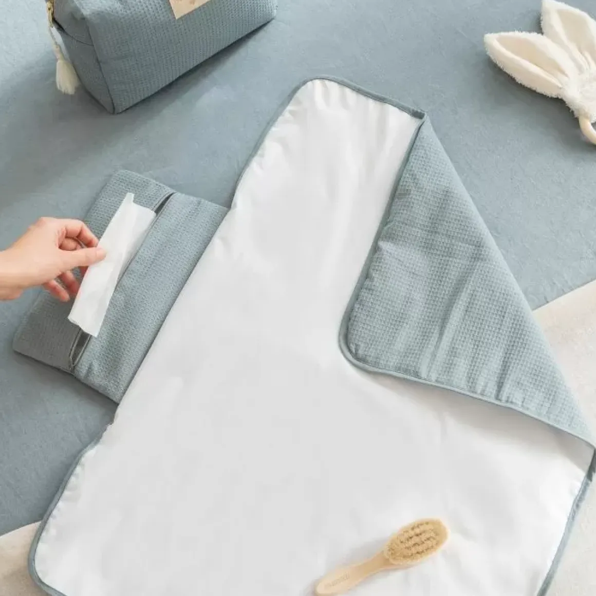 Verschoonmatje Mozart Stone Blue Nobodinoz