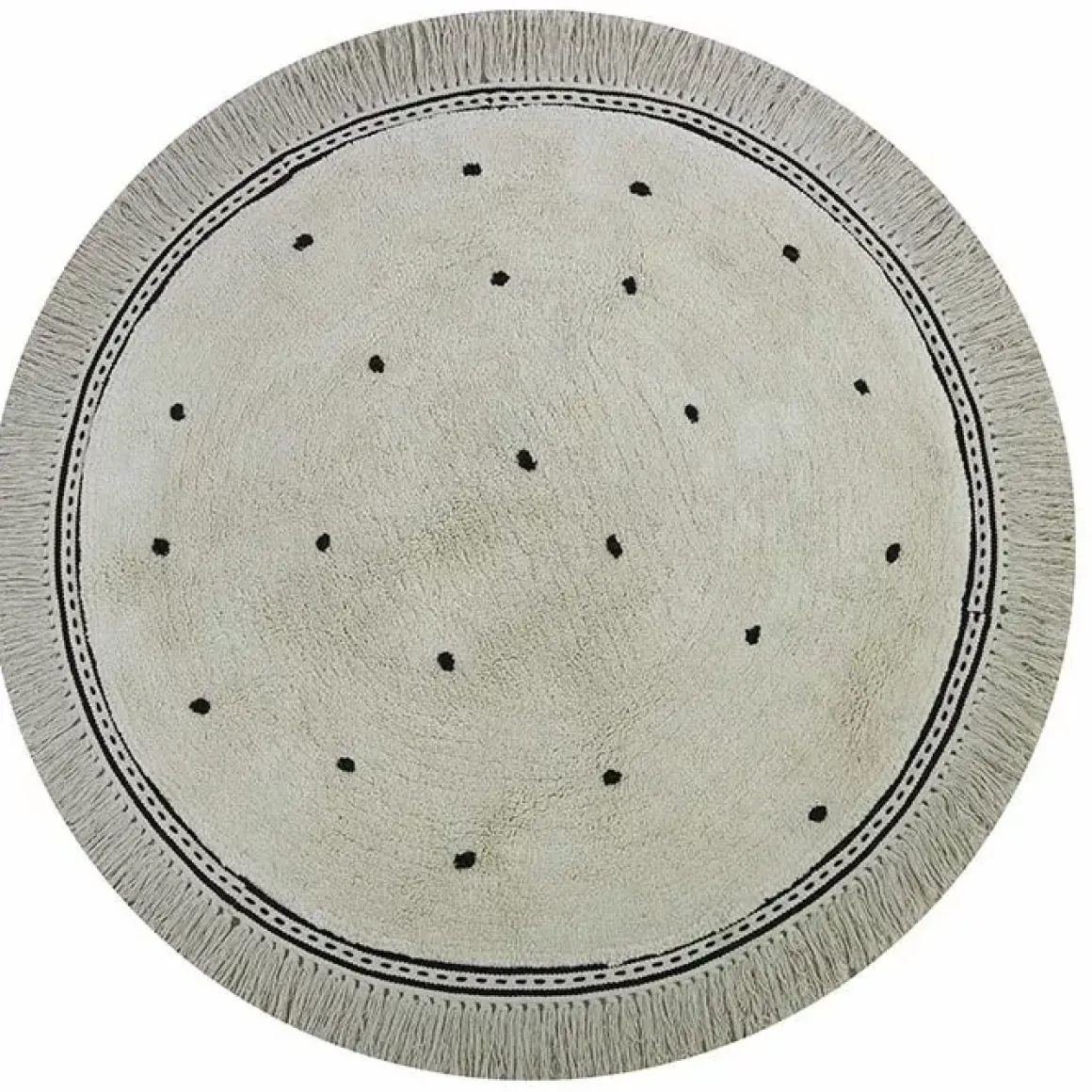 Vloerkleed Anna Dots Cream Rond (110Cm) Tapis Petit
