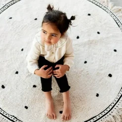 Vloerkleed Anna Dots Cream Rond (110Cm) Tapis Petit