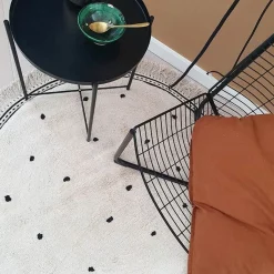 Vloerkleed Anna Dots Cream Rond (110Cm) Tapis Petit