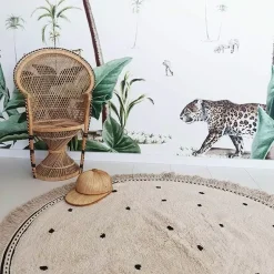 Vloerkleed Anna Dots Cream Rond (110Cm) Tapis Petit