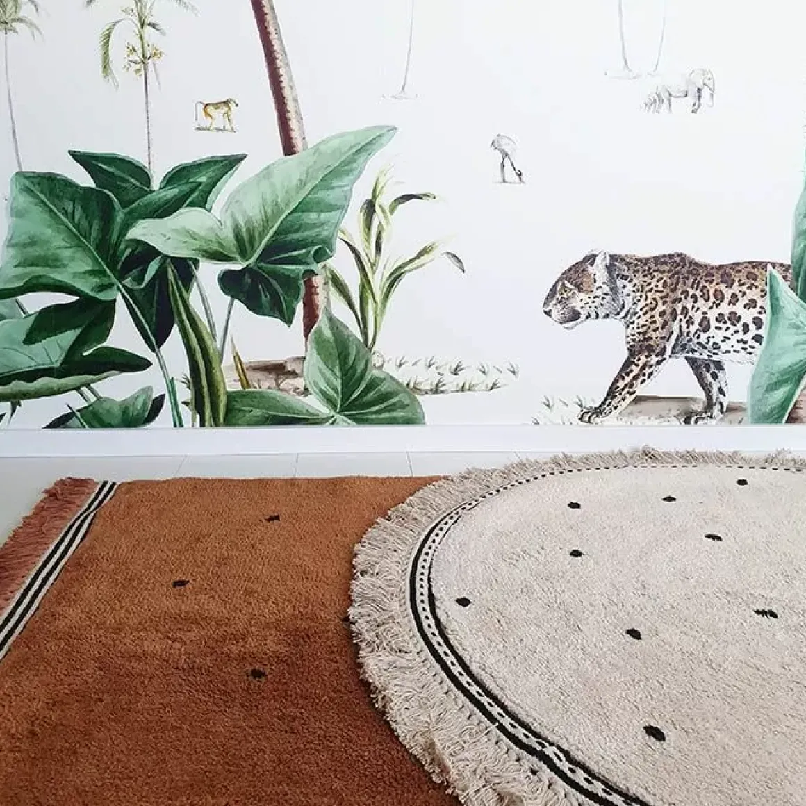 Vloerkleed Anna Dots Cream Rond (110Cm) Tapis Petit