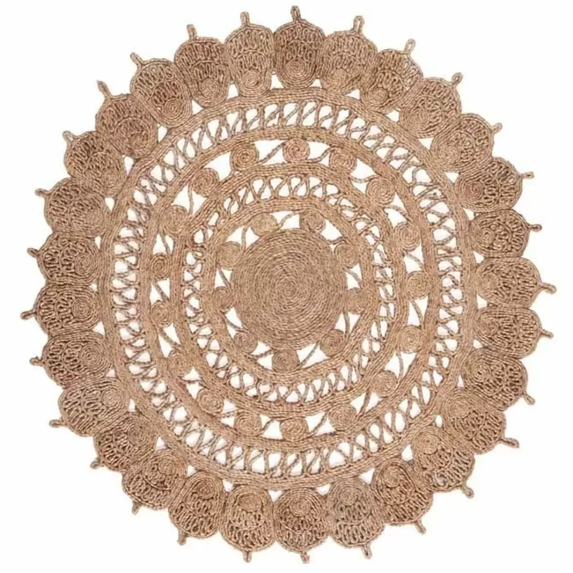 Vloerkleed Jute Pixie Rond (132Cm) Kidsdepot