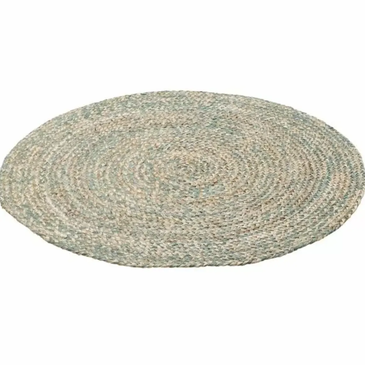 Vloerkleed Jute Rond Petrol (110Cm) Kidsdepot