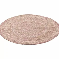 Vloerkleed Jute Rond Roze (110Cm) Kidsdepot