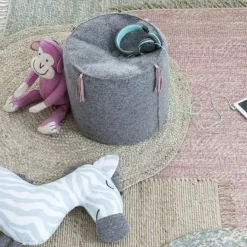 Vloerkleed Jute Roze (90X180Cm) Kidsdepot