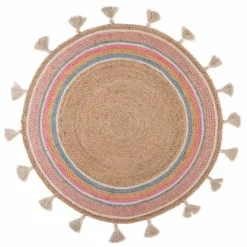 Vloerkleed Jute Smile Rond (120Cm) Kidsdepot