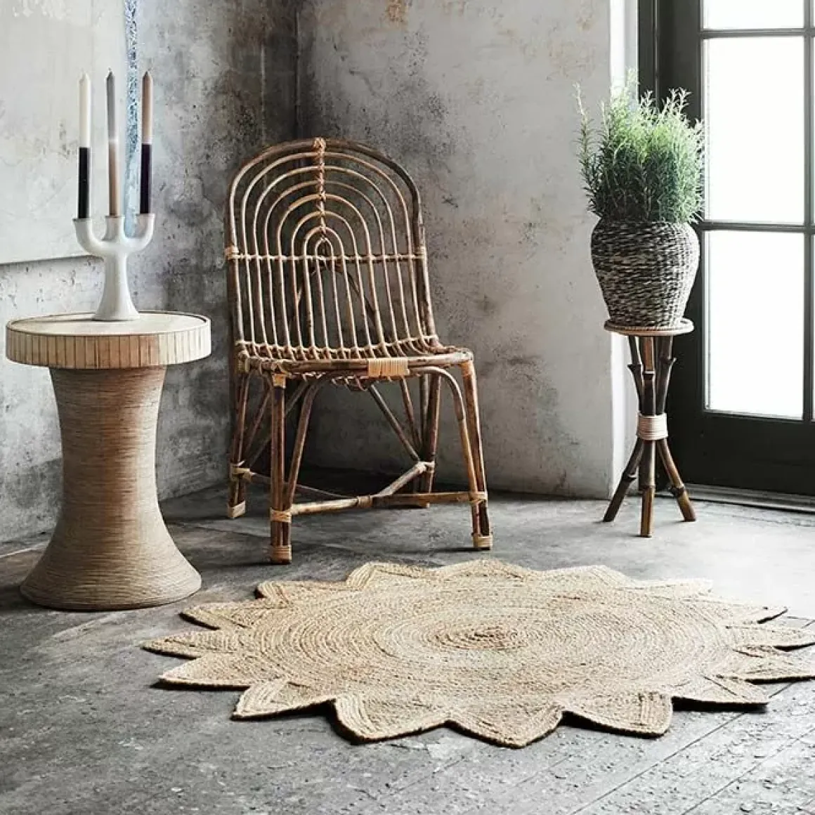 Vloerkleed Jute Sun (120Cm) Madam Stoltz