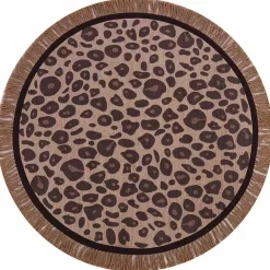 Vloerkleed Leopard Roze Rond (120Cm) Tapis Petit