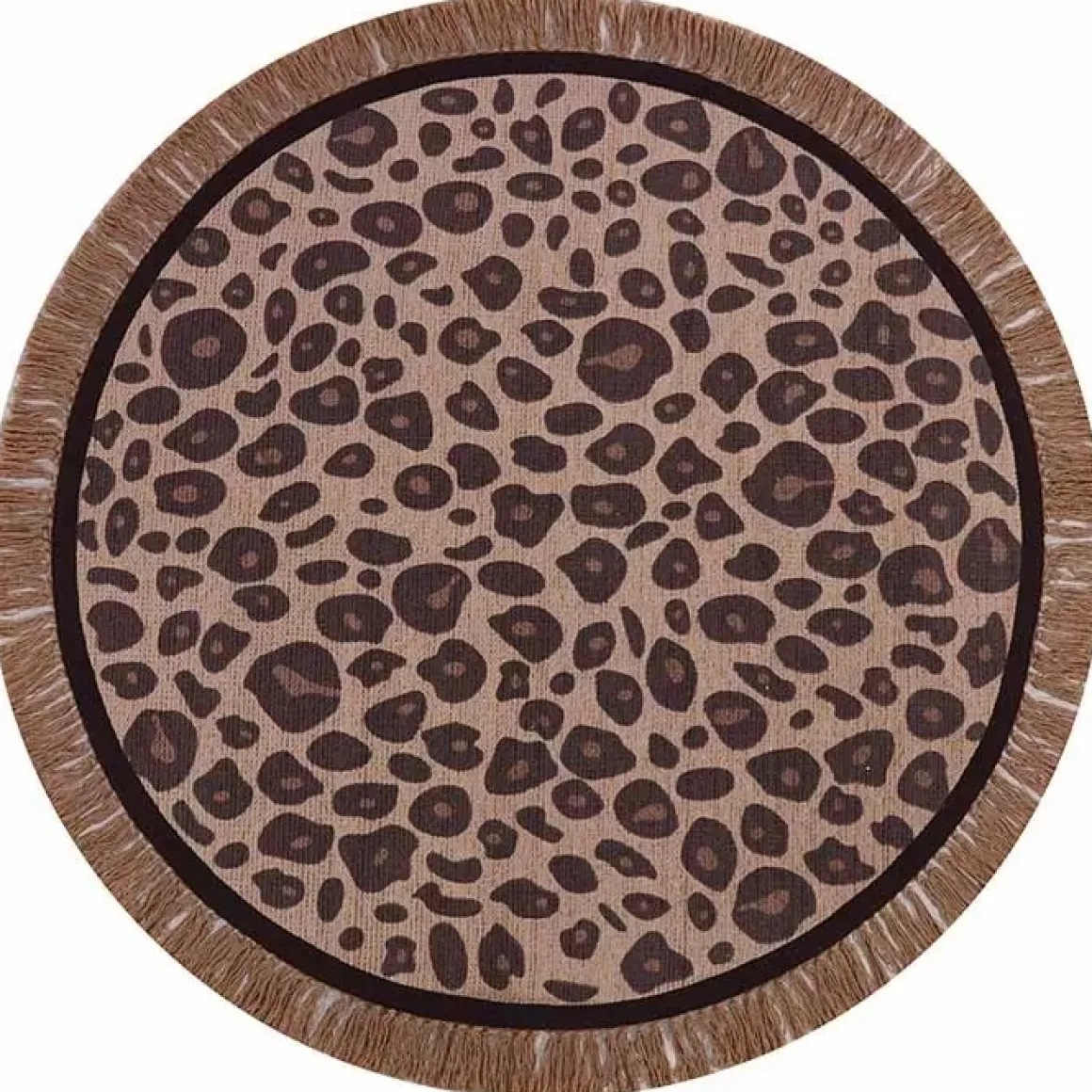 Vloerkleed Leopard Roze Rond (120Cm) Tapis Petit