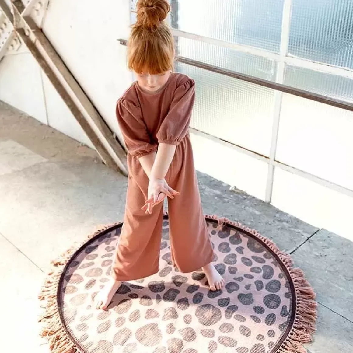 Vloerkleed Leopard Roze Rond (120Cm) Tapis Petit