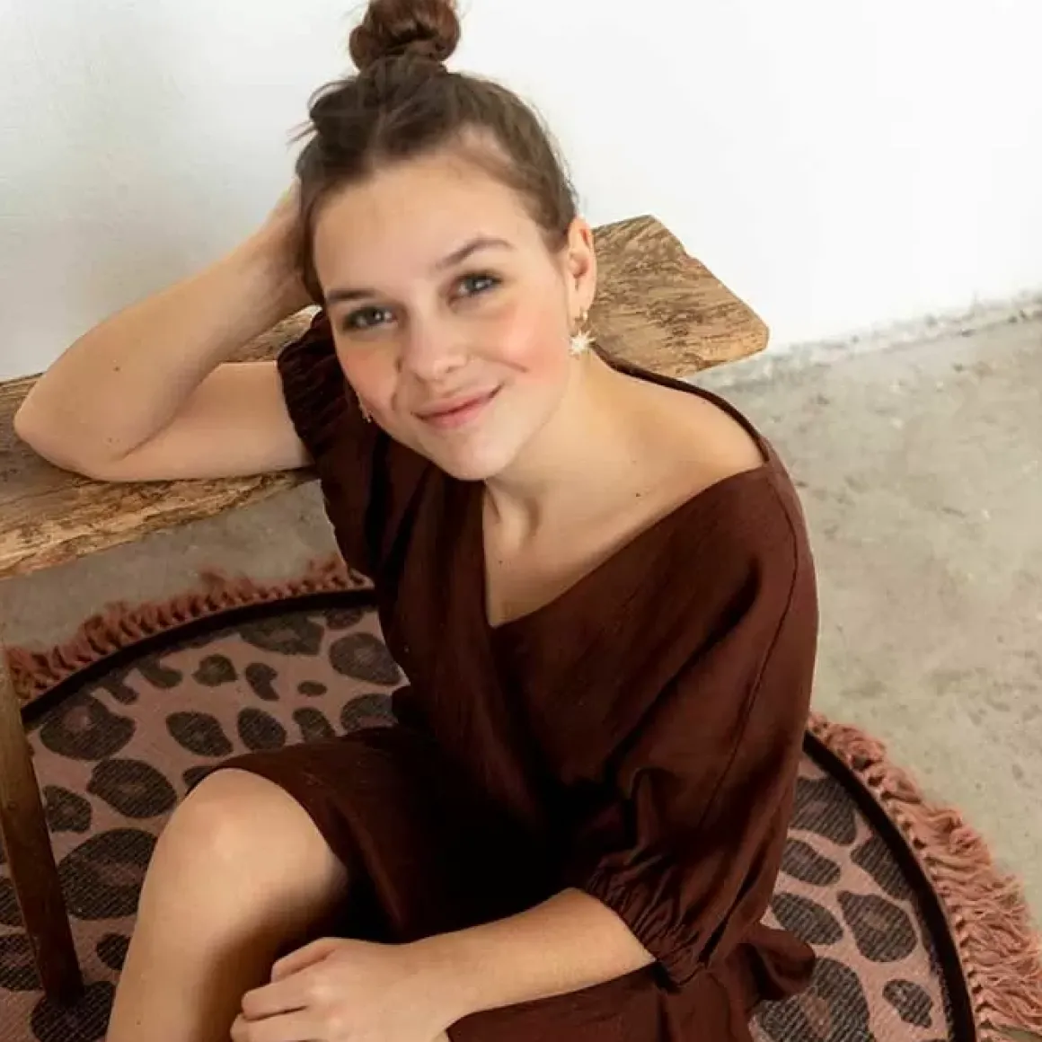 Vloerkleed Leopard Roze Rond (120Cm) Tapis Petit