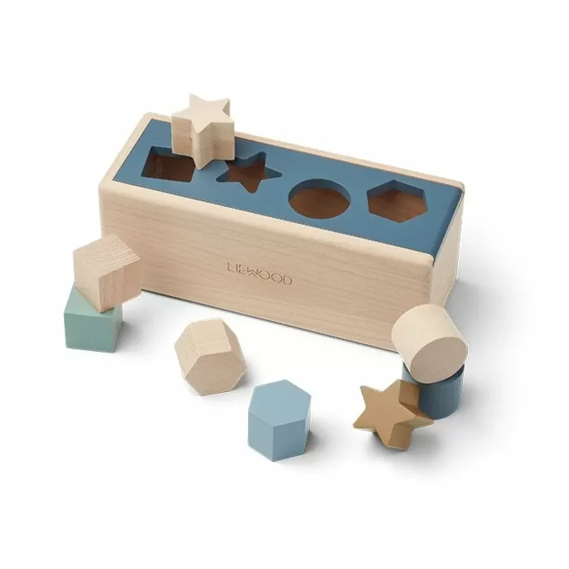 Vormenstoof Midas Geometric Whale Blue Multi Mix Liewood