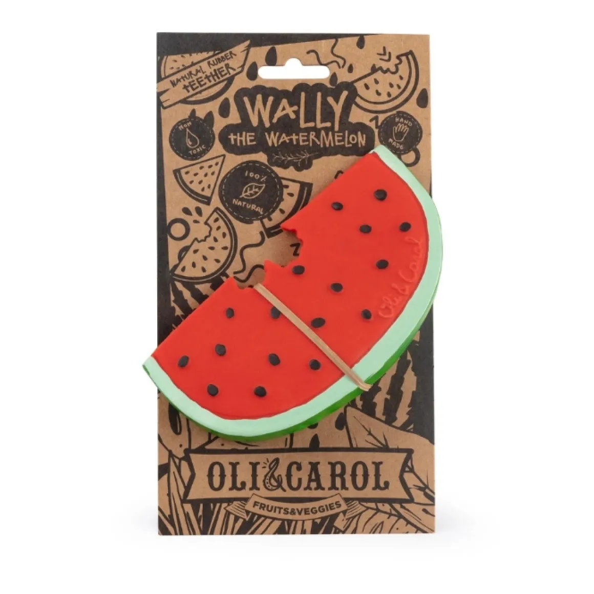 Wally The Watermelon - Natuurlijke Rubberen Bijtspeeltje Voor Babys | Kidsdeco.Nl