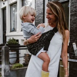 Wildride Peuter Draagzak Print Grey Leopard