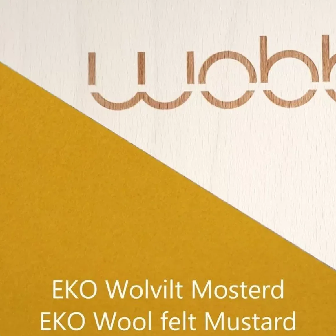 Wobbel Original Blank Gelakt Met Vilt Mosterd