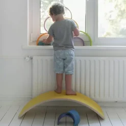 Wobbel Original Blank Gelakt Met Vilt Mosterd