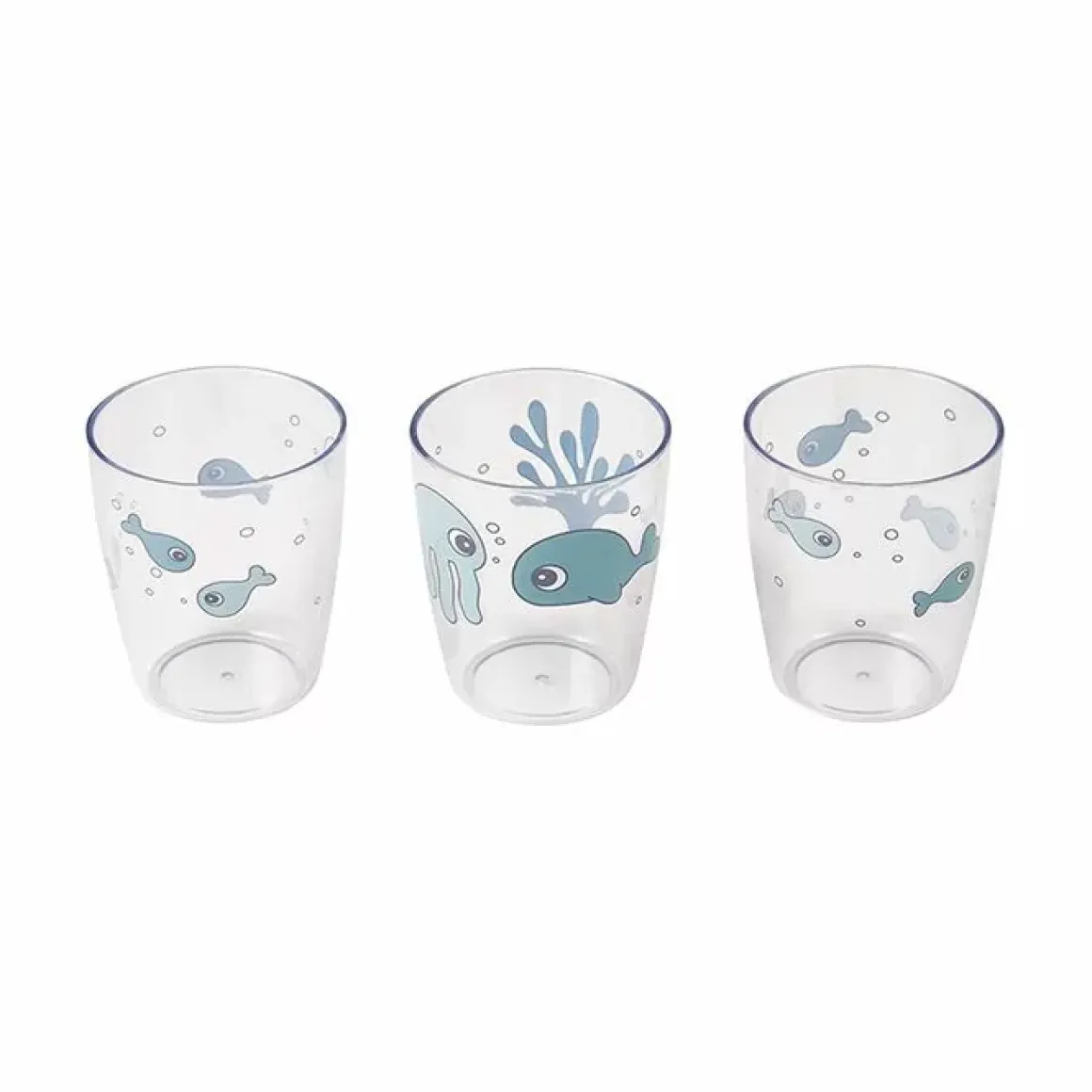 Yummy Mini Glazen Sea Friends Blue (3St)