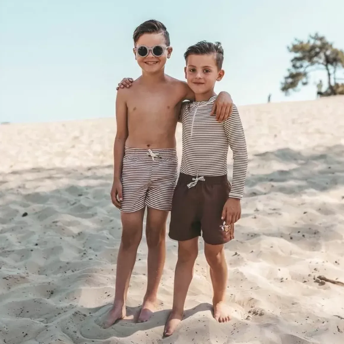 Zwembroek Stef In Solide Carob Bruin Bestellen - Salted Stories